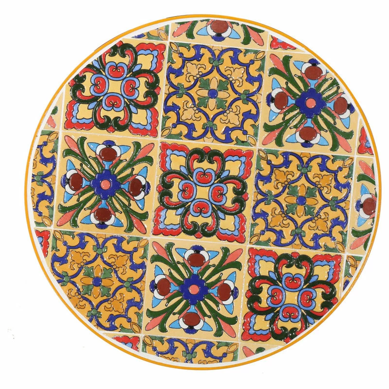 Best deal 🤩 GDFStudio GDF Studio Brienne Outdoor Yellow Ceramic Tile Side Table With Iron Frame 🧨 - Image 8