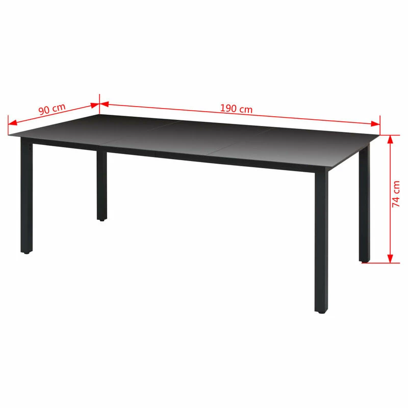 Coupon ๐ Vida XL LLC VidaXL Garden Table Black 74.8"x35.4"x29.1" Aluminium And Glass ๐ 5 Coupon ๐ Vida XL LLC VidaXL Garden Table Black 74.8"x35.4"x29.1" Aluminium And Glass ๐ - Image 3