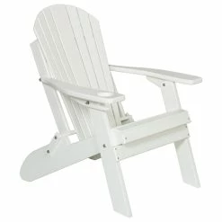 Best deal 😉 Furniture Barn USA Deluxe Premium Poly Lumber Folding Adirondack Chair With Cup Holder, White ❤️