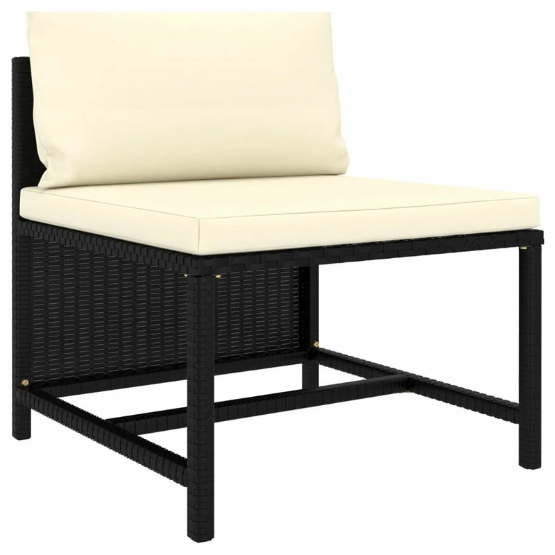 Wholesale 👏 Vida XL LLC VidaXL Patio Sofa Set With Cushions 3 Pieces Black Poly Rattan Garden Lounge ✔️ - Image 2