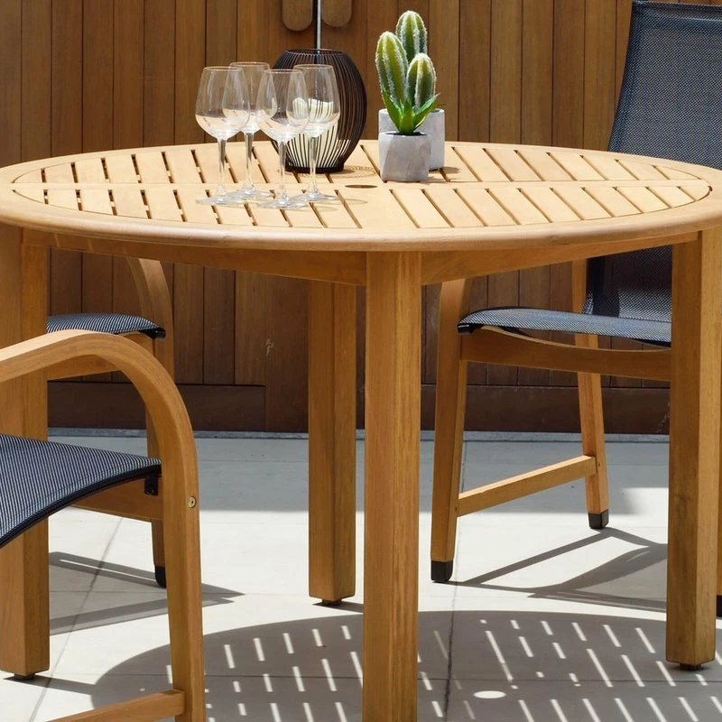 Cheapest 👏 Amazonia Palau Round Teak Finish Patio Dining Table 🎉 - Image 7