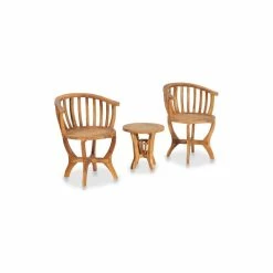 Coupon ✨ Vida XL LLC VidaXL Solid Teak Wood Patio Bistro Set 3 Pieces Outdoor Garden Lounge Seating 🛒