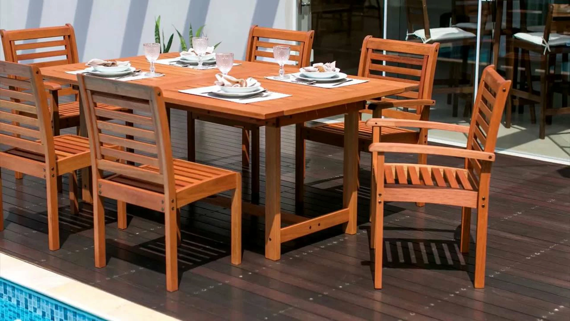 Cheapest 👏 Amazonia Palau Round Teak Finish Patio Dining Table 🎉 - Image 2
