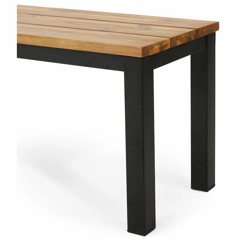 Promo ๐ GDFStudio Colcord Outdoor Modern Industrial Acacia Wood Bench, Teak/Back ๐ - Image 5