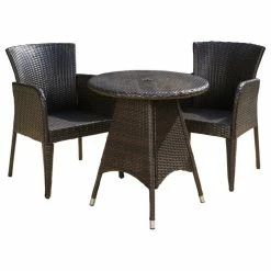 Top 10 🎉 GDFStudio GDF Studio 3-Piece Mockler Outdoor Multi-Brown Round Bistro Set 🛒
