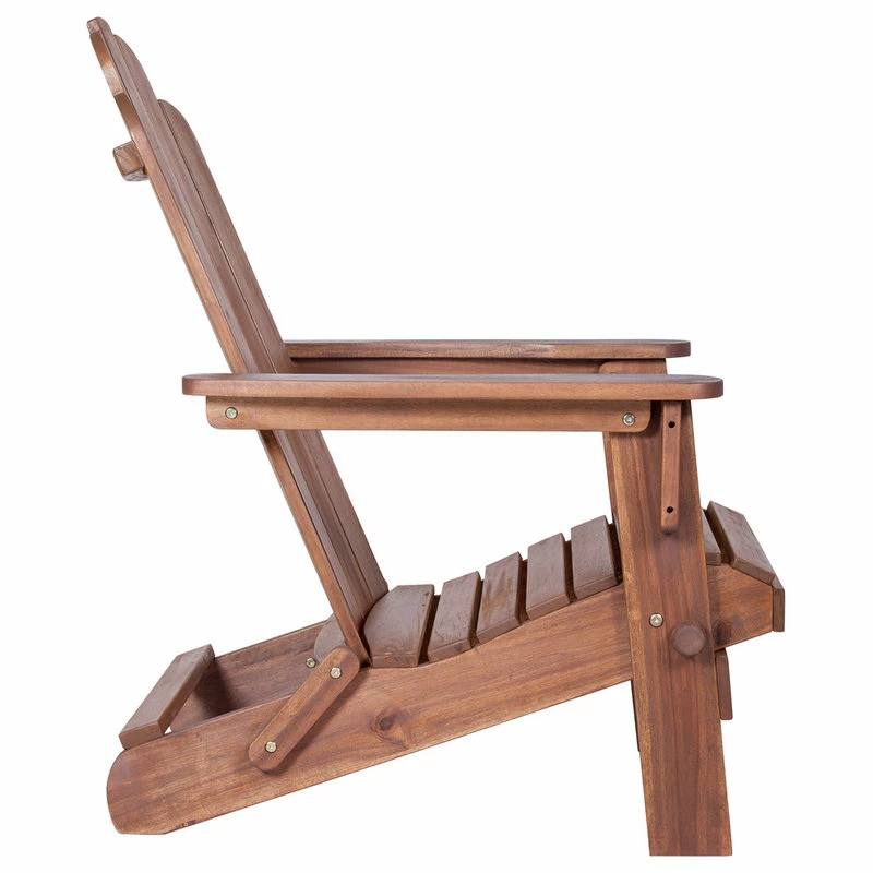 Budget ๐ Walker Edison Acacia Adirondack Chair, Dark Brown ๐ - Image 3