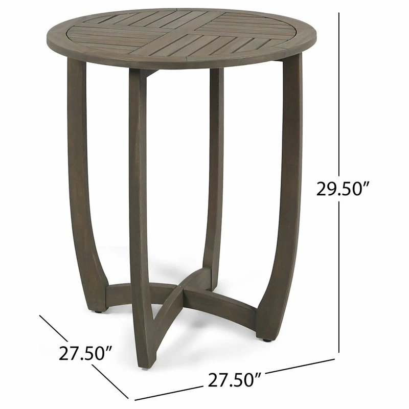 Deals 🔥 GDFStudio GDF Studio Alma Outdoor 2-Seater 28" Round Acacia Bistro Set With Closed Legs, G ⭐ - Image 3