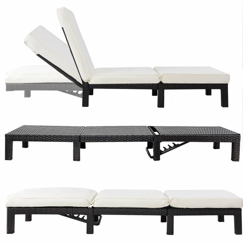 Budget ๐ Costway Patio Adjustable Wicker Lounge Poolside Couch Furniture With Cushion โ๏ธ - Image 3