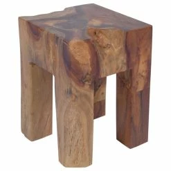 Deals ✔️ Vida XL LLC VidaXL Solid Teak Wood Stool Chair Side Accent Table Plant Flower Stand Resin 🔔