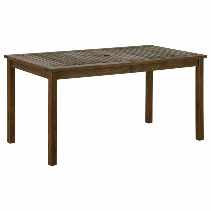 New ๐ Walker Edison Acacia Wood Patio Classic Dining Table, Dark Brown โจ
