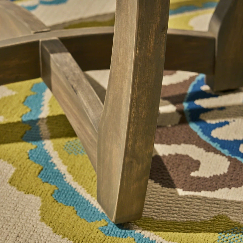 Deals 🔥 GDFStudio GDF Studio Alma Outdoor 2-Seater 28" Round Acacia Bistro Set With Closed Legs, G ⭐ - Image 6