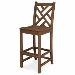 Best Pirce ❤️ Polywood Chippendale Bar Side Chair, Teak 🔥