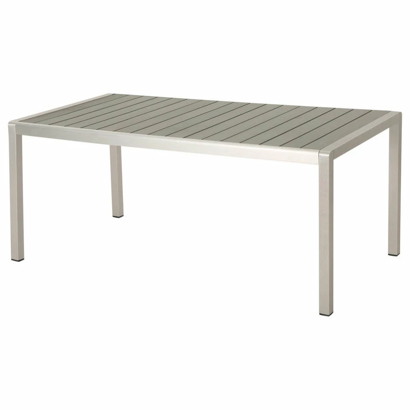 Best reviews of ๐ฏ GDFStudio Coral Outdoor Aluminum Dining Table With Faux Wood Top, Gray โจ