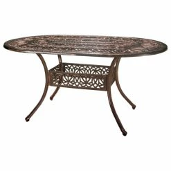 Brand new 🛒 GDFStudio GDF Studio Outdoor Cast Aluminum 6-seater Oval Dining Table 🧨