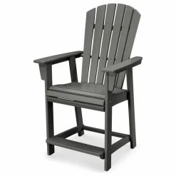 Deals 😀 POLYWOOD Nautical Adirondack Counter Chair, Slate Gray 🛒