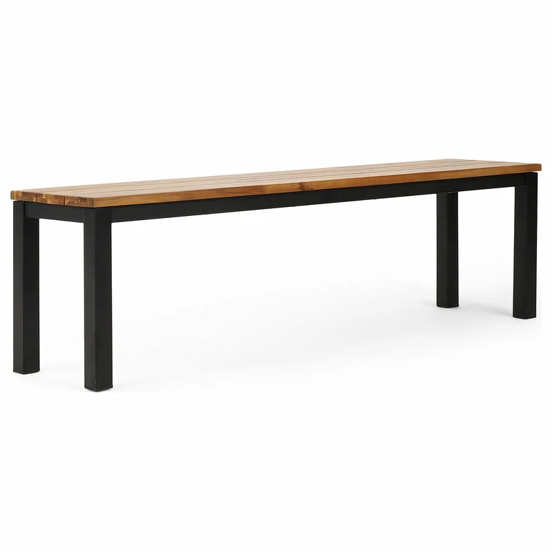 Promo ๐ GDFStudio Colcord Outdoor Modern Industrial Acacia Wood Bench, Teak/Back ๐ - Image 8