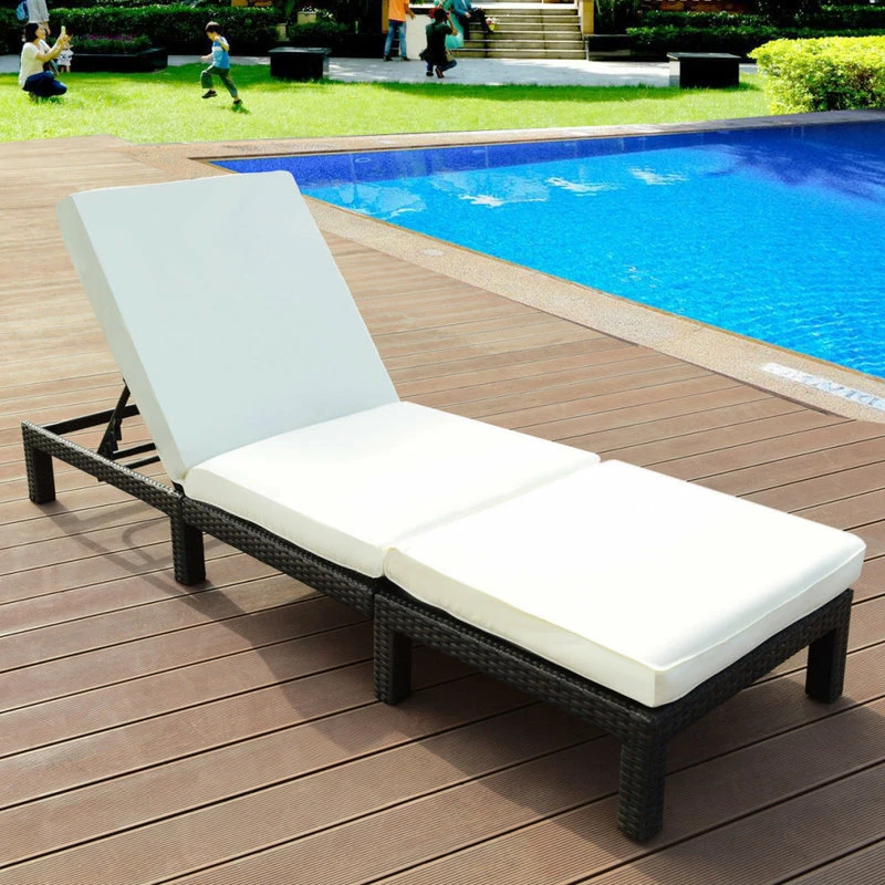 Budget ๐ Costway Patio Adjustable Wicker Lounge Poolside Couch Furniture With Cushion โ๏ธ - Image 2