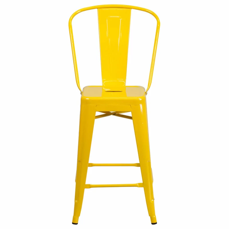 Best Sale ๐คฉ Flash Furniture Yellow Metal Bar Stool CH-31320-24GB-YL-GG ๐ - Image 4