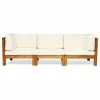 Flash Sale ⭐ GDFStudio GDF Studio Dawson Outdoor 3-Seater Acacia Wood Sectional Sofa Set, Teak/Beige 😉