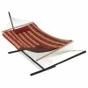 Best Pirce ⌛ Belleze 12' Rope Hammock With Stand, Pad And Pillow, Tablet Cup Holder, Red/Tan 👏