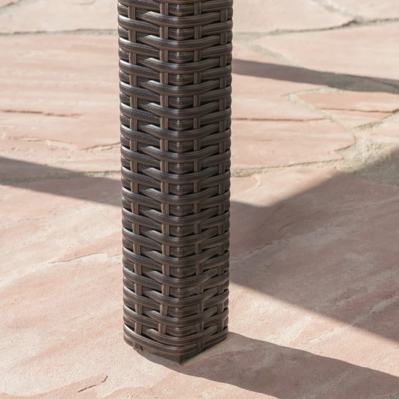 Deals ๐ GDFStudio GDF Studio Fern Outdoor 64" Wicker Square Dining Table, Multi-Brown โ๏ธ - Image 4