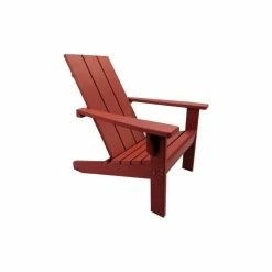 Promo 🤩 Evergreen Patio Modern Poly Adirondack Chair, Barn Red ⭐