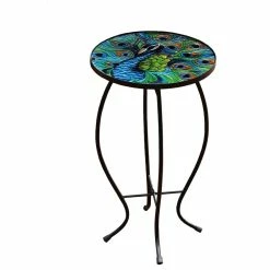 Deals 😀 J. Thomas Peacock Glass And Metal Side Table, Outdoor Safe 😀