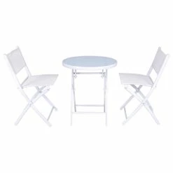Cheapest 🤩 Costway 3 PCS Folding Bistro Table Chairs Set Garden Patio Furniture White 🔔
