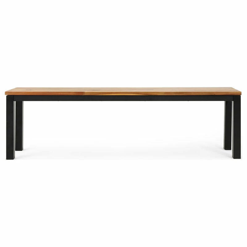 Promo ๐ GDFStudio Colcord Outdoor Modern Industrial Acacia Wood Bench, Teak/Back ๐