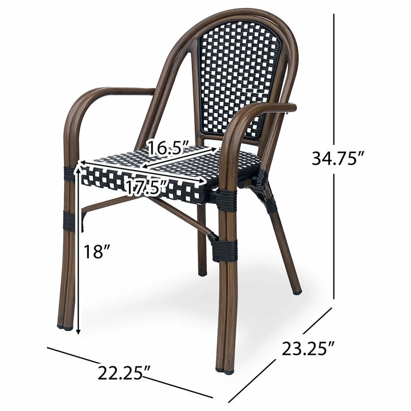 Budget ๐ GDFStudio Symonds Outdoor French Bistro Chairs (Set Of 4), Black/White/Anti Brass ๐ฅฐ 5 Budget ๐ GDFStudio Symonds Outdoor French Bistro Chairs (Set Of 4), Black/White/Anti Brass ๐ฅฐ - Image 3