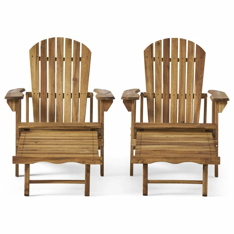 Brand new ๐ฅ GDFStudio GDF Studio Katherine Outdoor Reclining Wood Adirondack Chairs, Set Of 2, Natural โ