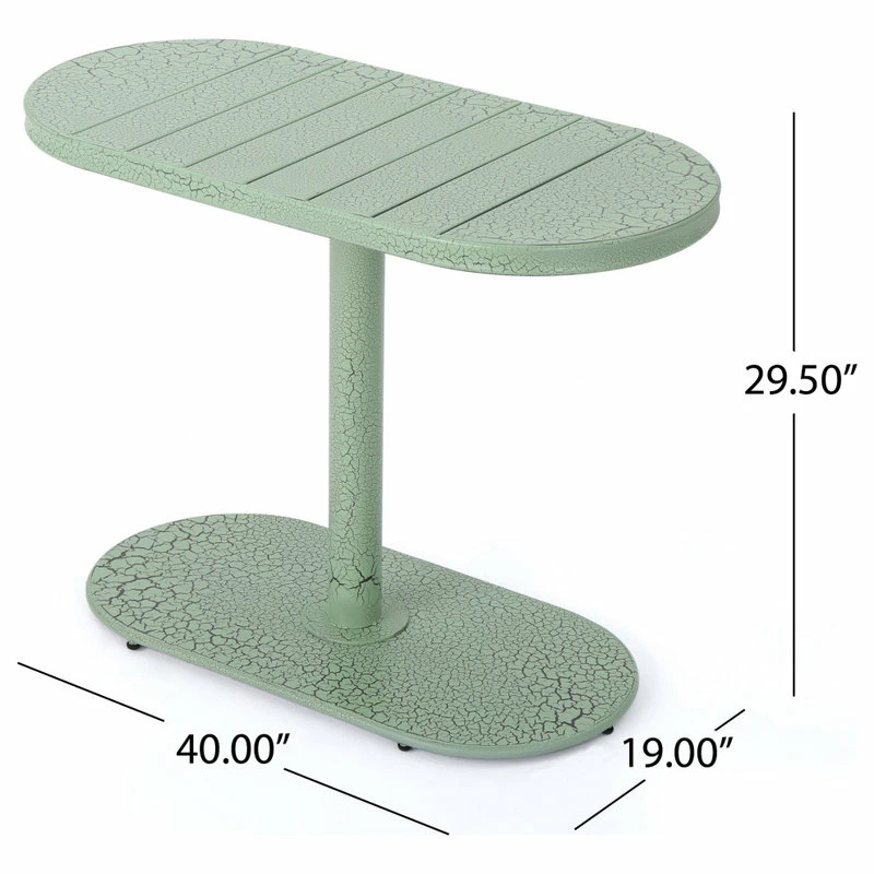 Best Sale 🌟 GDFStudio GDF Studio 3-Piece Porto Outdoor Crackle Finished Iron Bistro Set, Crackle Green 👏 - Image 4