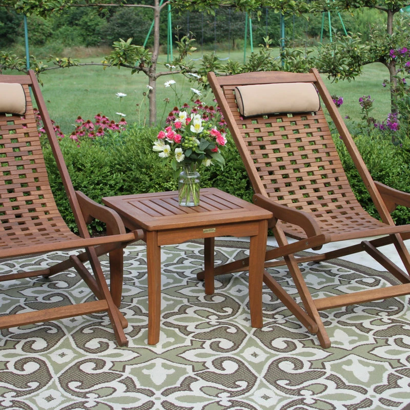 Wholesale 😀 Outdoor Interiors Cambria Eucalyptus Folding Swing Lounge Chair With Beige Pillow 🔔 - Image 6