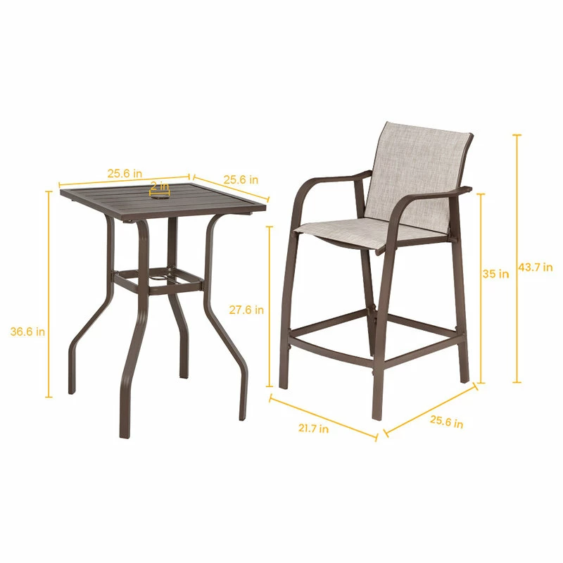 Coupon โจ Crestlive Products Aluminum Patio Bar Set Bar Stools And Table Set, Beige ๐ฅ - Image 6