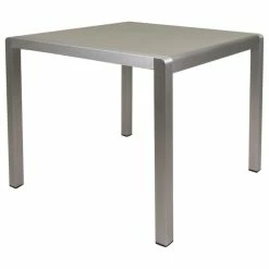 Outlet ⭐ GDFStudio Hallie Outdoor Anodized Aluminum Dining Table With Tempered Glass Table Top, Tem 🔥