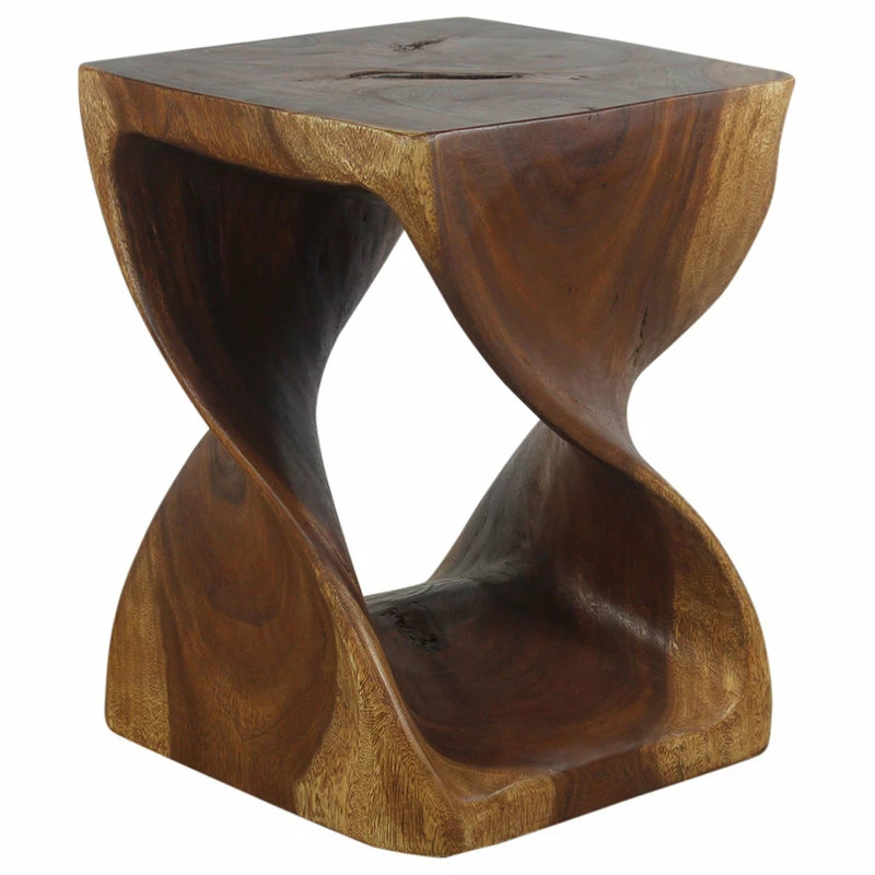 Discount ๐ Kammika Import Export Co., Ltd (Thailand) Haussmann® Original Wood Twist Stool 14 X 14 X 20 In High Walnut Oil ๐