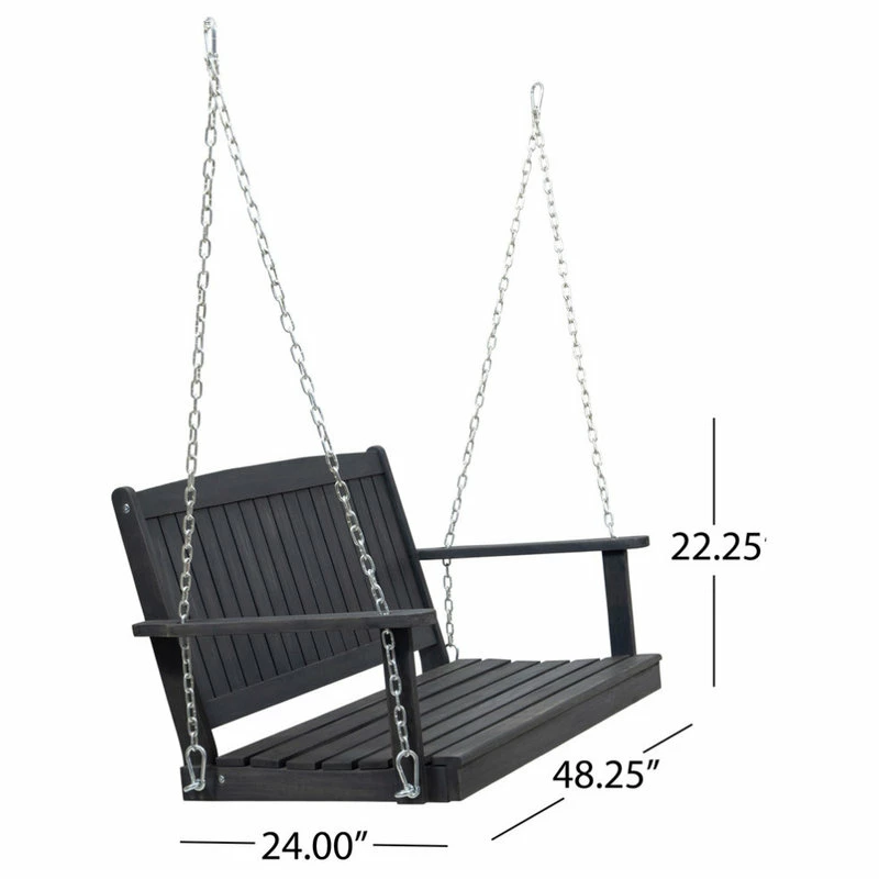 Cheapest ๐ GDFStudio Lilith Outdoor Aacia Wood Porch Swing, Dark Gray Finish ๐ - Image 6