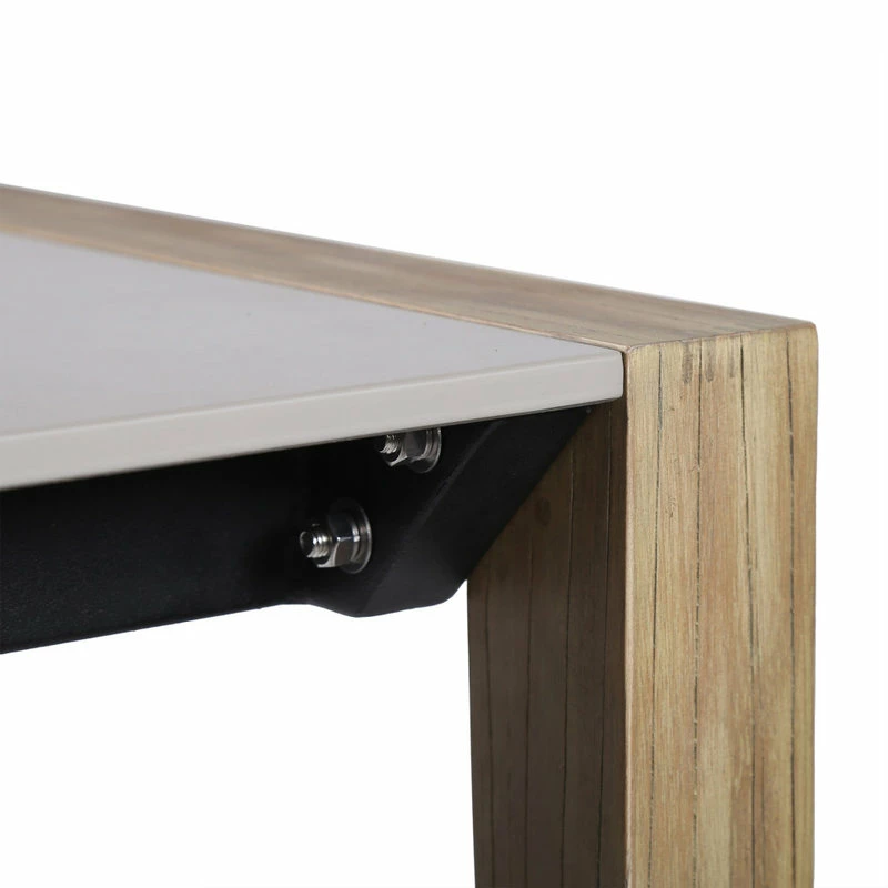 Buy 💯 Armen Living Light Eucalyptus Wood And Super Stone Dining Table LCFLDIWDLT 😍 - Image 5