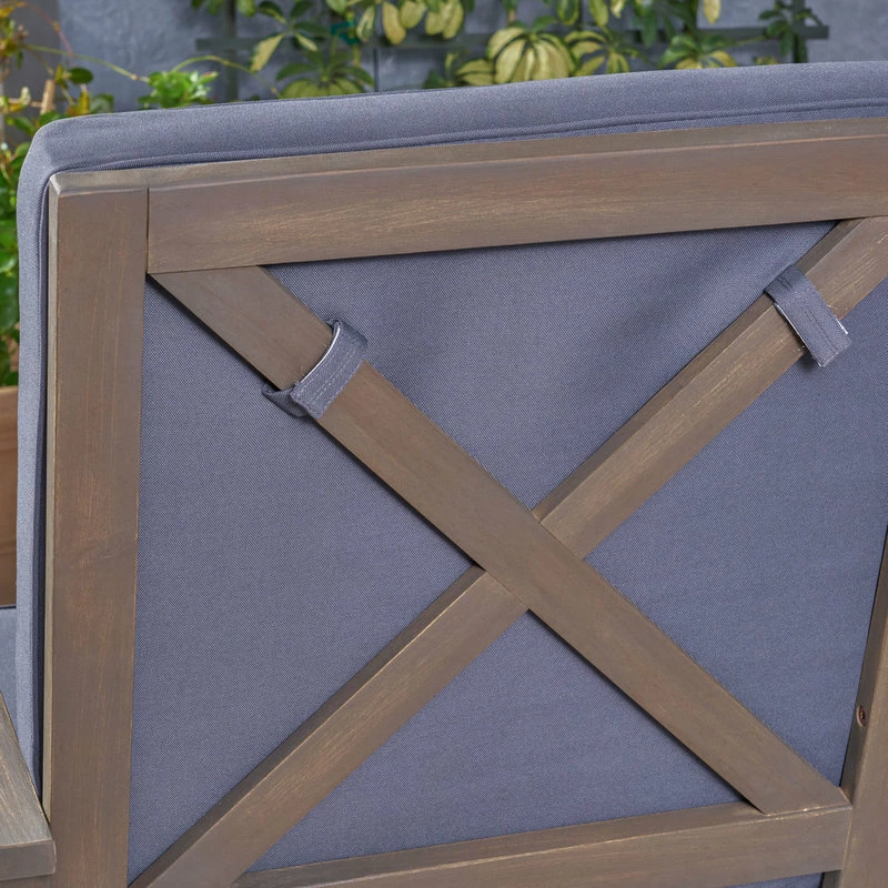 Best Sale 🤩 GDFStudio Andy Outdoor Acacia Wood Rocking Chair With Water-Resistant Cushions, Gray/Dark 👍 - Image 6