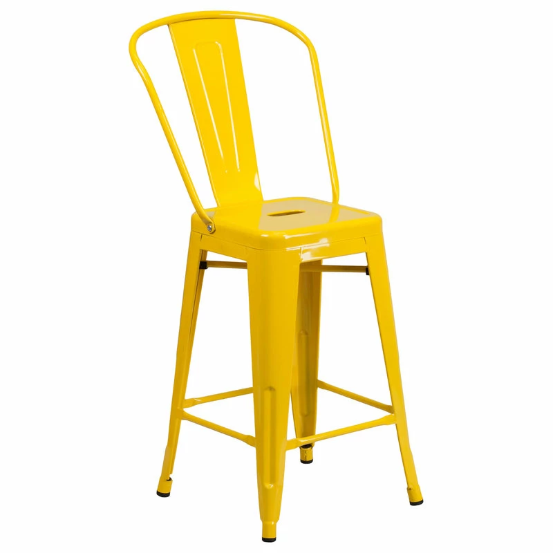 Best Sale ๐คฉ Flash Furniture Yellow Metal Bar Stool CH-31320-24GB-YL-GG ๐