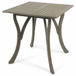 Cheap 🛒 GDFStudio GDF Studio Baia Outdoor Acacia Wood Square Dining Table, Gray 👏
