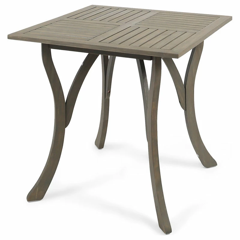 Cheap ๐ GDFStudio GDF Studio Baia Outdoor Acacia Wood Square Dining Table, Gray ๐