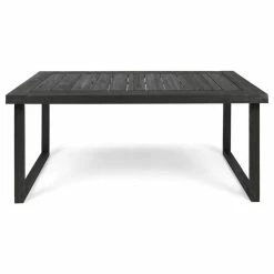 Flash Sale 🛒 GDFStudio GDF Studio Ann Outdoor 69" Acacia Wood Dining Table, Sandblast Dark Gray Finish 💯