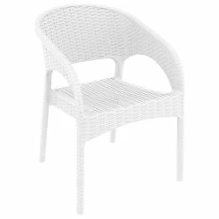 Top 10 🛒 Compamia Siesta Panama Resin Wickerlook Set Of 2 Dining Arm Chair White ISP808-WH 🎁