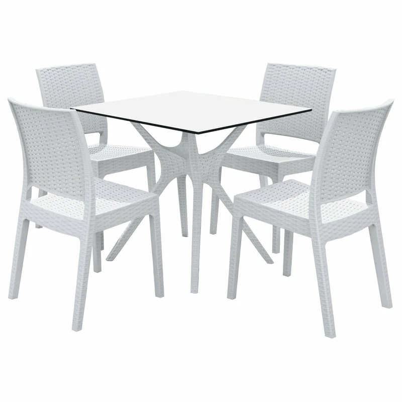Brand new ๐ Compamia Ibiza 5-Piece Square Outdoor Dining Set, White โค๏ธ