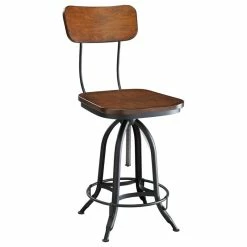 Budget 👍 CAROLINA CLASSICS Mason Adjustable Stool, Chestnut/Black 🔥