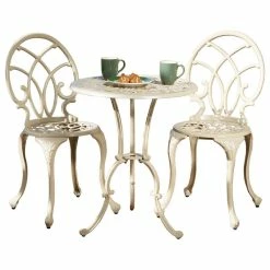 Top 10 🧨 GDFStudio GDF Studio 3-Piece Andover Outdoor Cast Aluminum Bistro Set 🥰