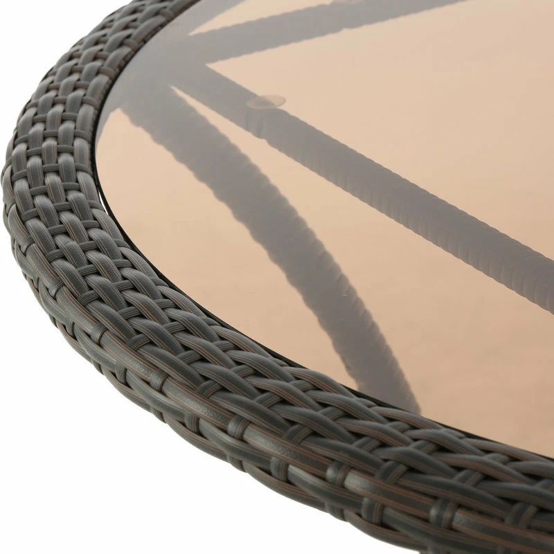 Brand new 🔔 GDFStudio GDF Studio Selander Multibrown Wicker Glass Table 🥰 - Image 3