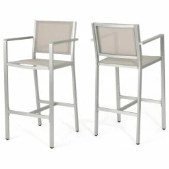 Budget 😀 GDFStudio GDF Studio Tammy Coral Outdoor Mesh 29.50" Barstools With Rust-Proof Frame, Set 😀