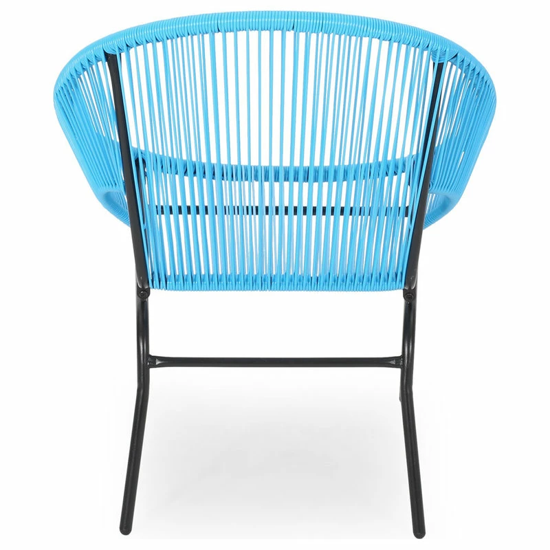 Brand new ๐ GDFStudio Carolina Outdoor Modern Faux Rattan Club Chair, Set Of 2, Blue/Black ๐ - Image 5